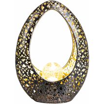 Orientalische Solarlampen Für Außen Gartendeko Outdoor Balkon Deko, Dekorstanzungen Glaskugel Bronze Gold, 1x Led Warmweiß, Lxh 21,5 X 27,5 Cm
