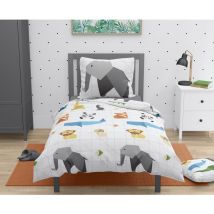 Parure de couette 2 pieces enfant coton 57 fils blanc 140x200 cm - origatoon