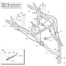 Original emak 68240055R Häcksler-Steuerhebel Modelle WB65HR11