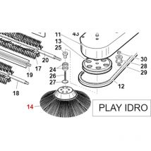 Original Gianni Ferrari Traktor play green Seitenbürste mit gemischten Borsten