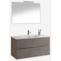 Orizon 100 Hänge-waschbecken Mit Spiegel Und Badmöbel Fürs Badezimmer - Beige