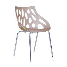 Cfadda - Orlando lot de 4 chaises visiteur - marron clair