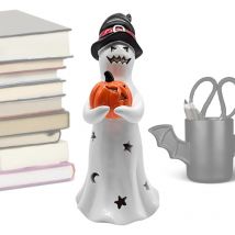 Ornements de citrouille fantôme de table – Statue fantôme de table pour Halloween Figurine d'Halloween effrayante pour salon, chambre à coucher,
