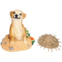 Feiyue - Ornements de suricate avec chapeau de paille Statue de jardin de suricate Décoration de pot de fleur Artisanat en résine pour pelouse Jardin