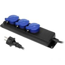 Orno AE-13158(GS)/3M Alargador Enchufe de Taller a Prueba de Salpicaduras IP44-3 Enchufes - Cable de Goma