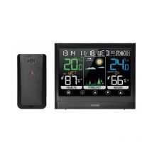 Orno - Modell WS-5, Drahtlose Wetterstation, Temperatur und Luftfeuchtigkeit, LCD-Display, schwarz, kompaktes und modernes Design, ideal für den