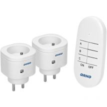 Orno - OR-GB-440 - Enchufe inalámbrico para encender y apagar aparatos eléctricos (2 unidades, mando a distancia)