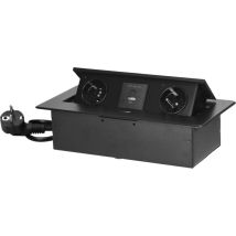 Orno Or-gm-9035/b Schwarze Steckdose Mit Usb-ladegerät