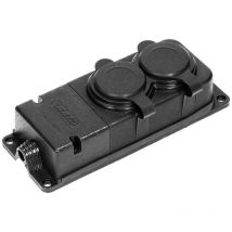 Tresice France - orno Taller Enchufe Exterior Estanco 2 Enchufes IP44 230V 16A Resistente a Los Impactos, No Combustible (Versión Francesa)