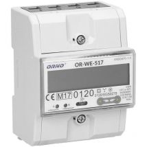 Orno - WE-517 Contatore Energia Elettrica Multitariffa Bidirezionale din Binario per Sistemi Trifase con Certificato mid e RS845, 0.25A - 80A.3 x