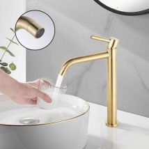 Suguword - oro grifo del baño grifo del baño de alta grifo del fregadero de alta caño de latón mezclador de baño