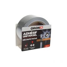 Orok - rubans adhésifs (bricolage), duct tape, ruban adhésif en tissu - ruban adhésif universel gris, ruban adhésif toilé argent