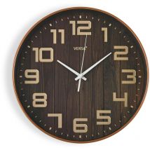 Versa Orologi da Parete Stile Moderno, Misure (h x l x l) 30,5 x 4,3 x 30,5 cm, Marrone