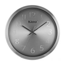 Orologio da parete in alluminio 30,5x4 cm color argento - King Home
