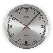 Versa Orologi da Parete Stile Classico, Misure (h x l x l) 20 x 4,1 x 20 cm, Argento