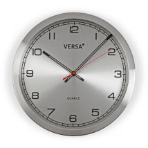 Versa Orologi da Parete Stile Classico, Misure (H x L x L) 30 x 4,1 x 30 cm, Argento