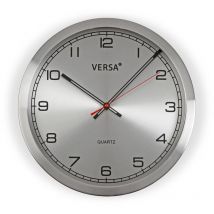 Versa Orologi da Parete Stile Classico, Misure (h x l x l) 25 x 4,1 x 25 cm, Argento