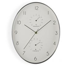 Versa Orologi da Parete Stile Classico, Misure (h x l x l) 34,9 x 4,3 x 27,3 cm, Argento