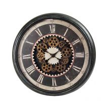 Orologio da parete con ingranaggi in movimento 59X6 marrone rustico