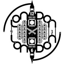 Orologio da Parete Londra, Metallo, Nero, 50x0,15x55 cm