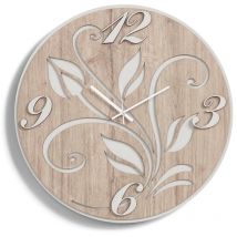 Orologio rotondo moderno D50 fiore in legno laminato tte