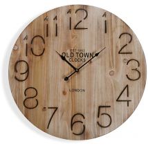Versa Rethel Orologio da parete Decorativo per cucina, soggiorno, sala da pranzo o camera da letto, Misure (a x l x l) 58 x 4,5 x 58 cm, Legno,