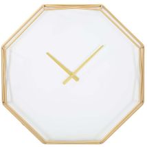 Metallene Wanduhr In Goldener Achteckform Octagonal
