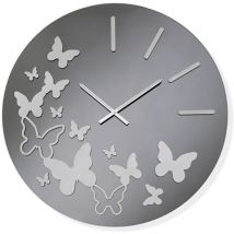 Orologio da parete rotondo D60 cm in cristallo Fume' butterfly