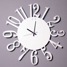 Orologio da Parete Numeri 1, Metallo, Bianco, Nero, 50x1,5x50 cm