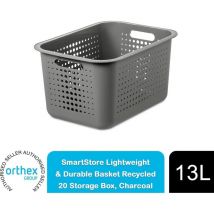 Smartstore - Lightweight & Durable Basket Recycled 20 Storage Box,13L,Charcoal