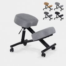 Ergonomischer Kniestuhl Bürohocker Metall Und Stoff Balancesteel Lux - Grau