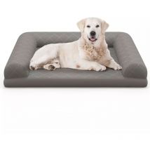 Orthopedic Dog Bed Medium Small Dogs Egg-Foam Dog Crate Bed w/ 3-Side Bolster