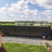 Orto rialzato GFP in alluminio Daniela - 351 x 99 x 77 cm dimensionalmente stabile e resistente alle intemperie con profili a camera cava in