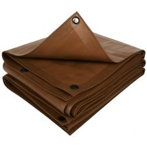 Bâche de Protection Jardin Marron 140g/m², Renforcée et Anti-UV - 2 x 3 - Marron