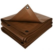 Bâche de Protection Jardin Marron 140g/m², Renforcée et Anti-UV - 5 x 8 - Marron