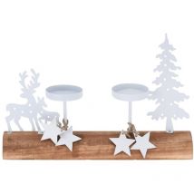 Centro De Mesa De Madera Con Vela - Ose