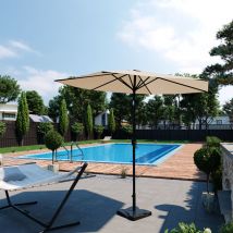 Ombrello a semaforo , Beige, 270 cm con coperchio di protezione, OK-Living