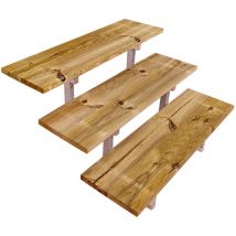 Vinuovo - oslo - Gartentreppe Stahl H54cm 3 Stufen Holz kdi Breite 60cm
