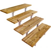 Oslo - Außentreppe Stahl H71cm 4 Stufen Holz kdi Breite 60cm
