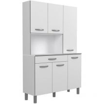 Ekipa - oslo Buffet de 120 cm - 1 Tiroir et 6 Portes - l 120 x p 40 x h 185 cm - Coloris Blanc