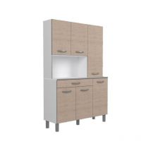 Oslo Buffet de 120 cm - 1 Tiroir et 6 Portes - l 120 x p 40 x h 185 cm - Coloris Chene