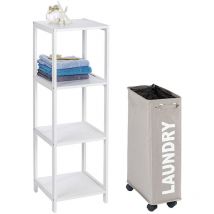 Wenko - oslo étagère de salle de bain, Corno panier à linge - set
