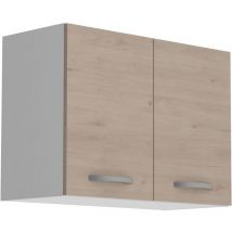 Oslo Meuble haut 2 portes - Décor Chene Jackson - l 80 x p 36 x h 58 cm