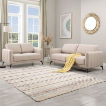 More4homes - oslo modern scandi style fabric living room 2+3 seater sofa set beige