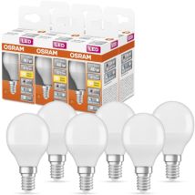 Osram - Lampada led superstar+ classic p 40 fr, attacco E14, sfera, 4.9W, 470lm, 2700K, luce bianca calda, componente blu e affaticamento visivo