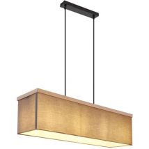 Globo - Lampe à suspension lampe de table à manger lampe suspendue aspect bois tissu lampe de salon 4 ampoules