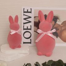 Ostern Innen Dekoration – Set Mit Hasen Und Zubehör Für Frühjahrs-tischdekoration, 14x6,5x7cm, Rosa