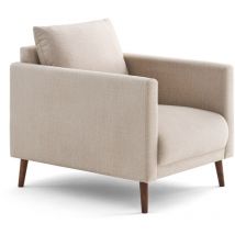 Lisa Design - Ostrava - fauteuil en velours pieds en bois