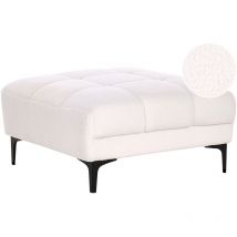 Beliani - Ottoman en Bouclé Capitonné Rectangulaire Blanc Alnes