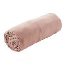 Ourea - Drap Housse 140x190cm Gaze de Coton Guimauve